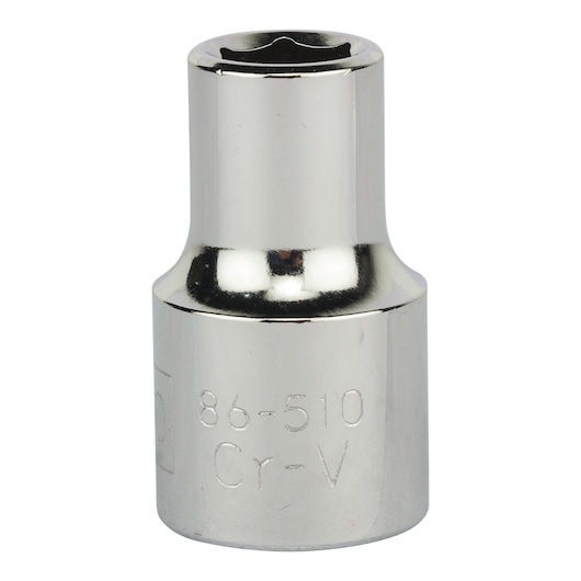 STANLEY 86-510 chrome socket, tool accessory, front angle on white background.