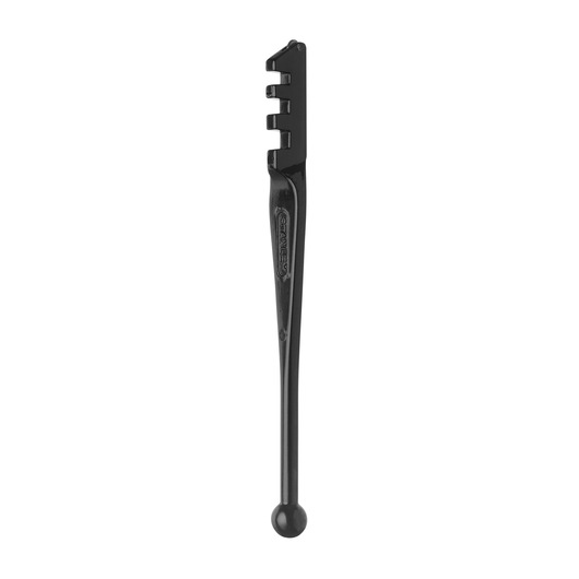 Photo of STANLEY 14-125 black hand saw set tool, straight angle, isolated on white background.