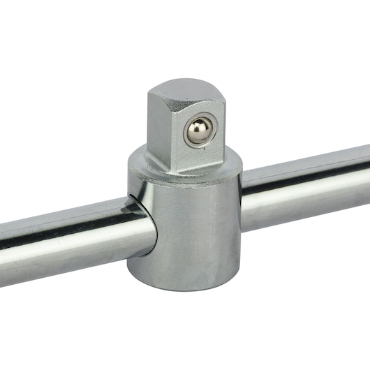 STANLEY 4-86-440 chrome socket adapter bar, photography, front angle on white background.