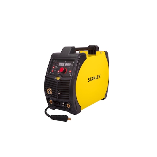 INVERTER WELDING MACHINE TOP MIG 1800, model 59040, STANLEY, white blackgorund, 3/4 of view, 