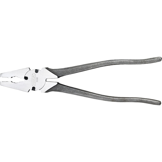 STANLEY 70-982 combination pliers, silver metal, full side view on white background.