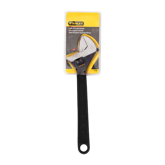 BLACK WHENCH ON WHITE BACKGROUND FRONT VIEW PACKING