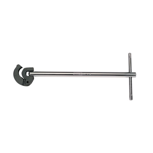 STANLEY 87-448 steel pipe wrench, photography, side angle on white background.