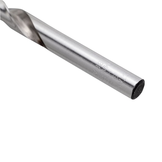 STANLEY STA50095C silver metal drill bit, close-up angle on white background.