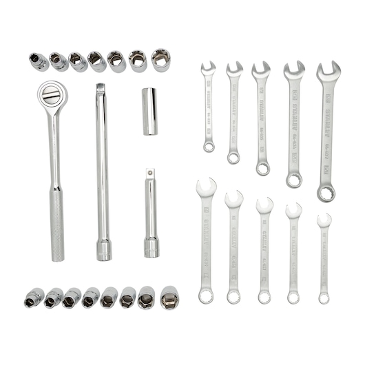STANLEY 1/2" ROUND HEAD RATCHET SET 29 PCS"