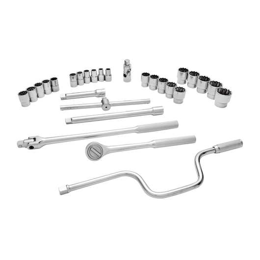 STANLEY 1/2" ROUND HEAD RATCHET SET 28 PCS"