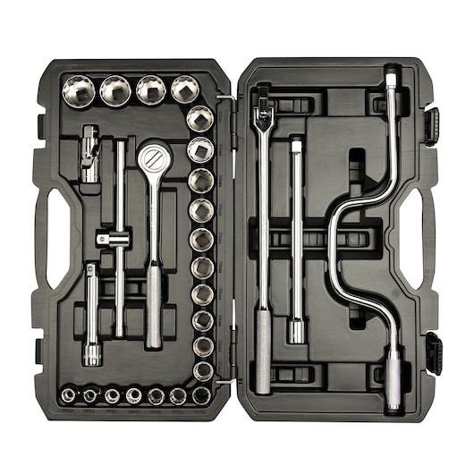 STANLEY 1/2" ROUND HEAD RATCHET SET 28 PCS"