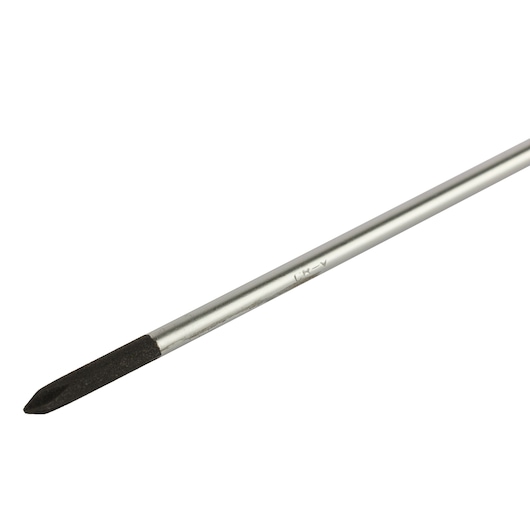 Stanley STMT60801-840 metal file, round shaft with black abrasive tip, product side angle