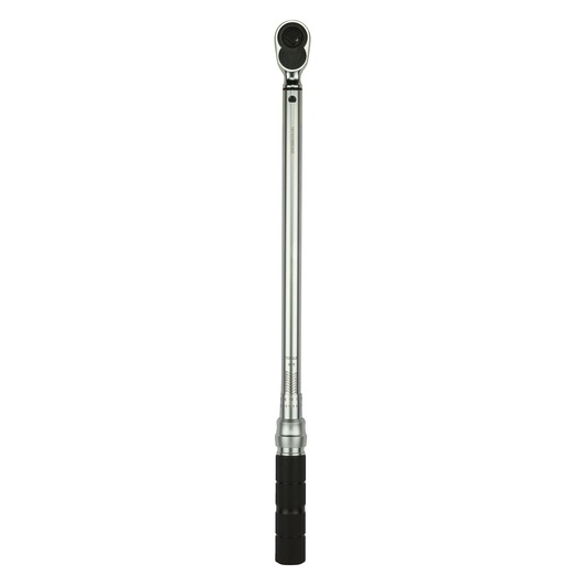 STANLEY STMT73591-8 torque wrench with long silver body and black textured handle, studio front view.